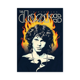 Quadro Decorativo Jim Morrison Chamas Ilustracao