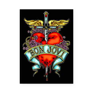 Quadro Decorativo Bon Jovi Coracao Espada