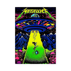 Quadro Decorativo Metallica Ufo Abduzindo Skater