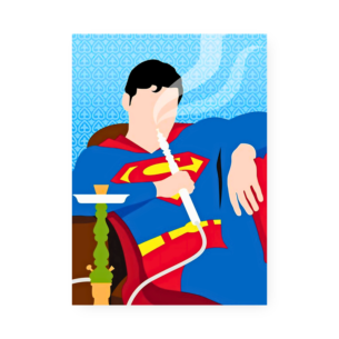 Quadro Decorativo Superman Fumando Narguile