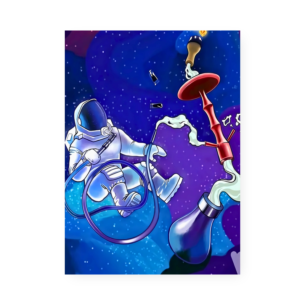 Quadro Decorativo Astronauta Espaco Narguile