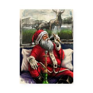Quadro Decorativo Santa Fumando Narguile