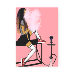 Quadro Decorativo Menina Fumando Narguile