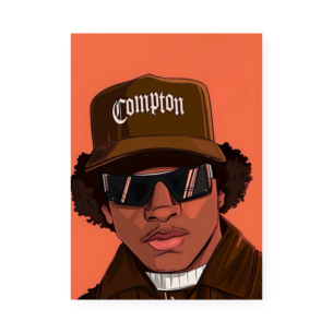 Quadro Decorativo Desenho Bone Compton Oculos