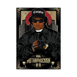 Quadro Decorativo Desenho Rapper Casaco Oculos