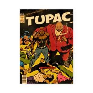 Quadro Decorativo Tupac Quadrinhos Vintage