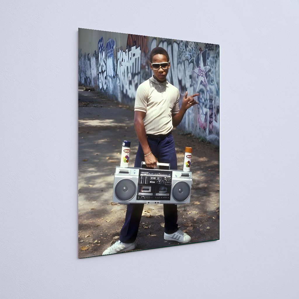 Quadro Decorativo Jóvem Boombox Graffiti Ochentas - Imagem 3