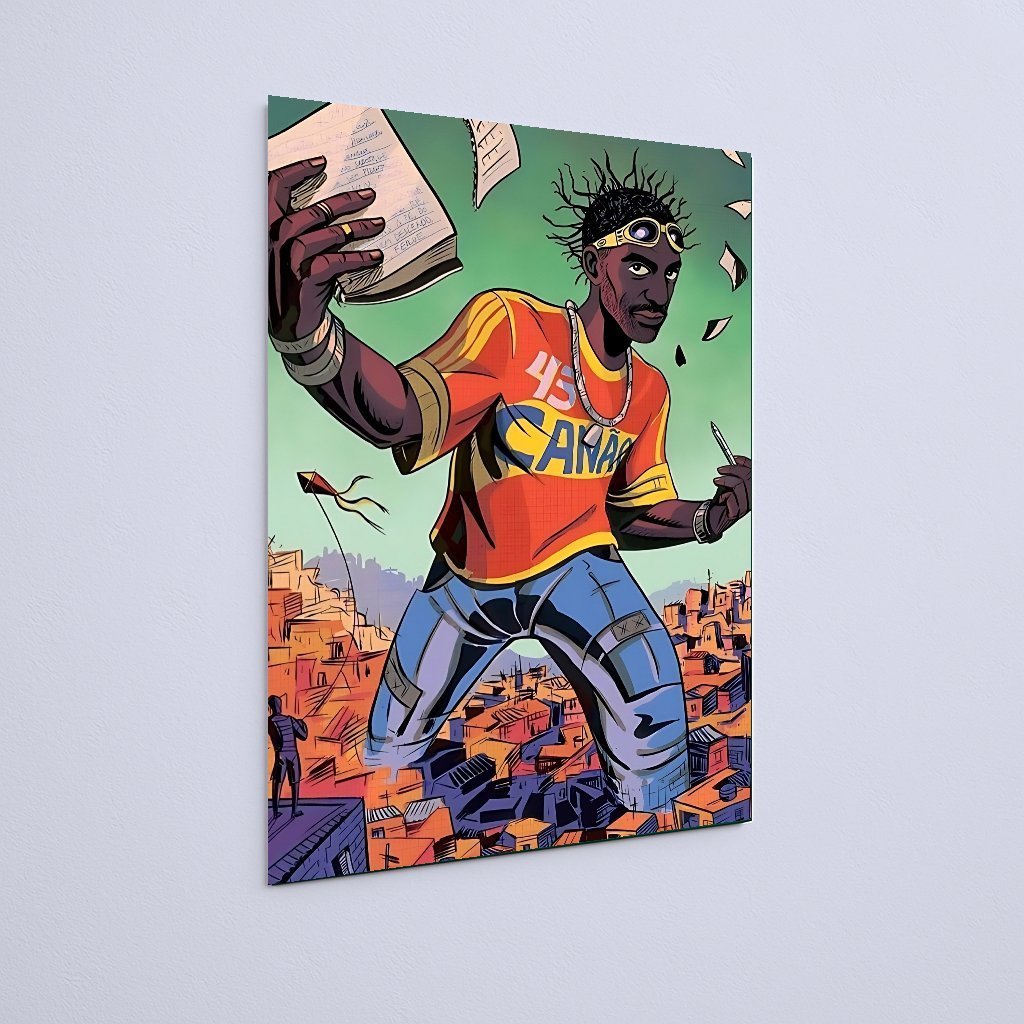 Quadro Decorativo Desenho Homem Gigante Favela - Imagem 3