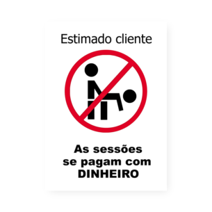 Quadro Decorativo Aviso Sessoes Dinheiro