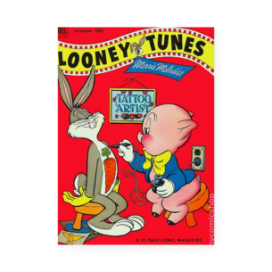 Quadro Decorativo Bugs Bunny Tatuagem Porco