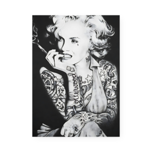 Quadro Decorativo Loira Tatuada Fumando